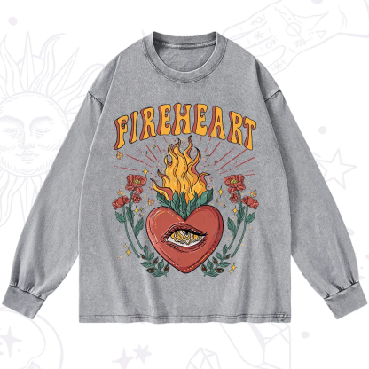 Purplehecate Fireheart Washed Long Sleeve Shirt