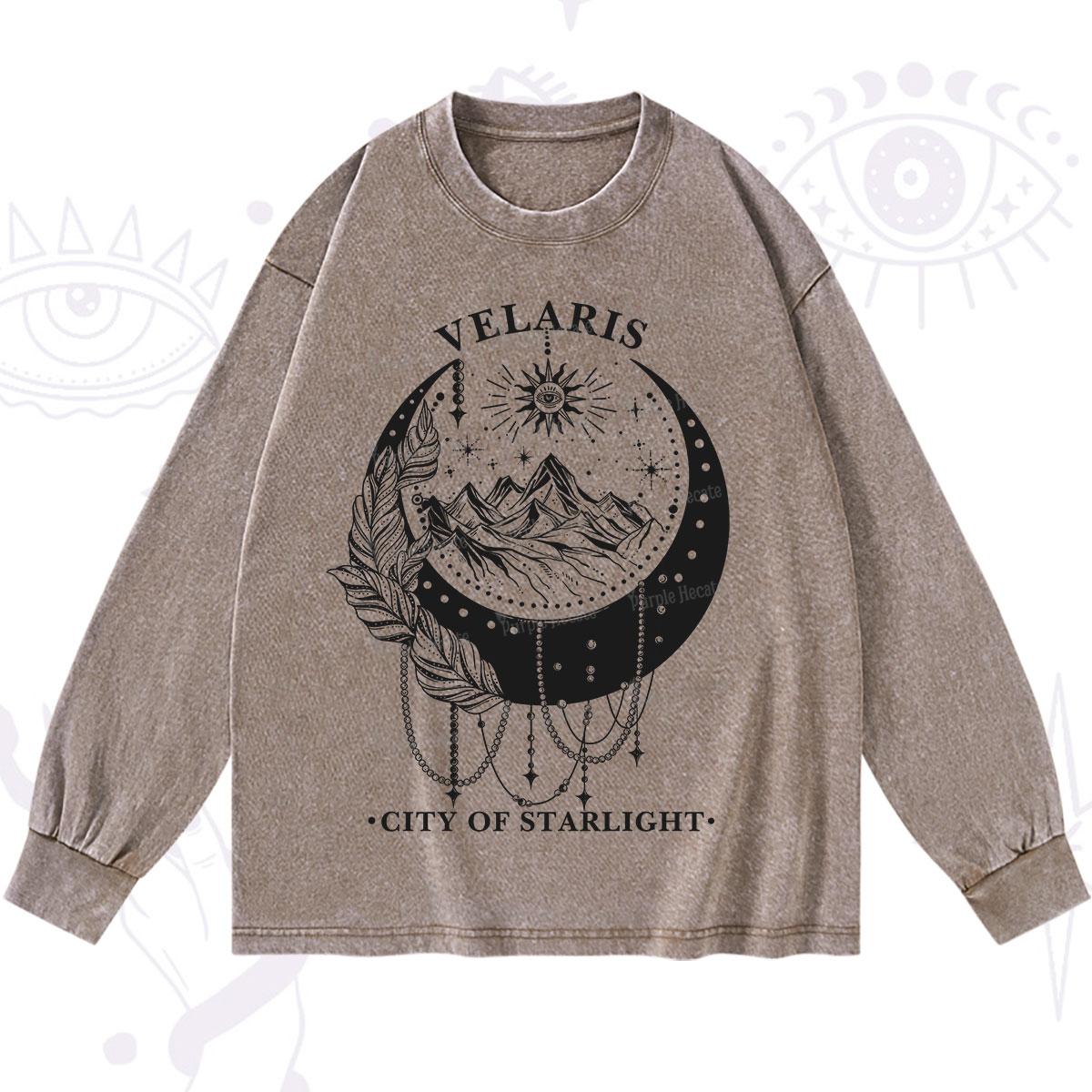 Purplehecate Moonlit Peaks of Starlight Washed Long Sleeve Shirt