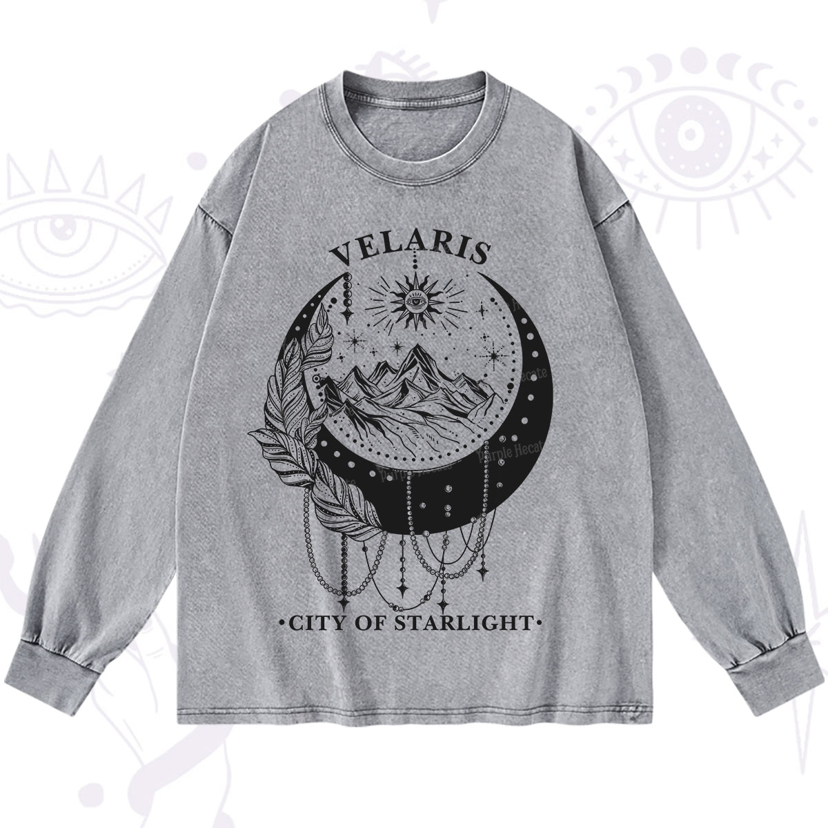 Purplehecate Moonlit Peaks of Starlight Washed Long Sleeve Shirt