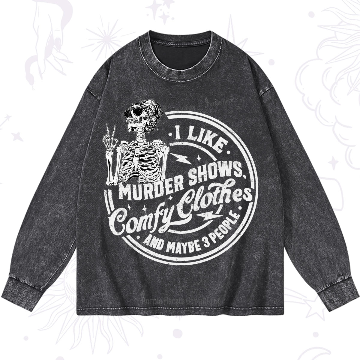 Purplehecate I Like Murder Shows Comfy Clothes And Maybe 3 People Washed Long Sleeve Shirt