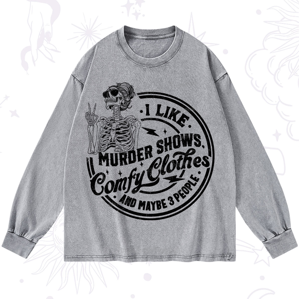 Purplehecate I Like Murder Shows Comfy Clothes And Maybe 3 People Washed Long Sleeve Shirt