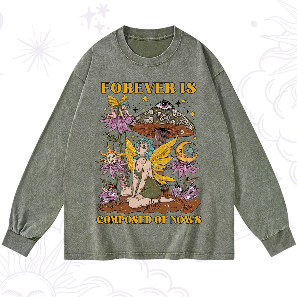 Purplehecate Forever Is Composed Of Nows Washed Long Sleeve Shirt