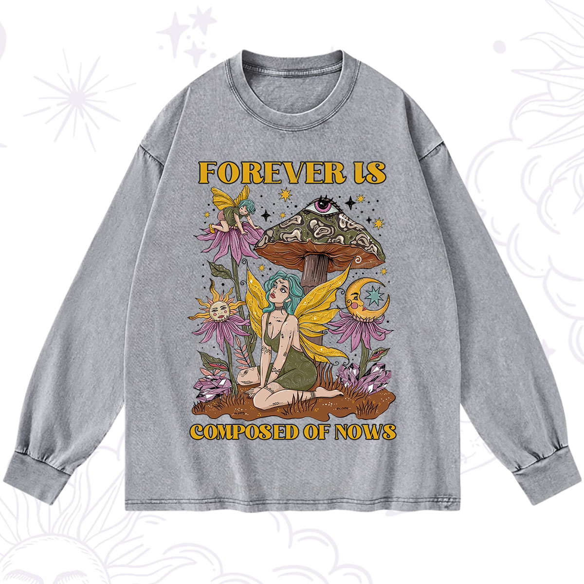 Purplehecate Forever Is Composed Of Nows Washed Long Sleeve Shirt