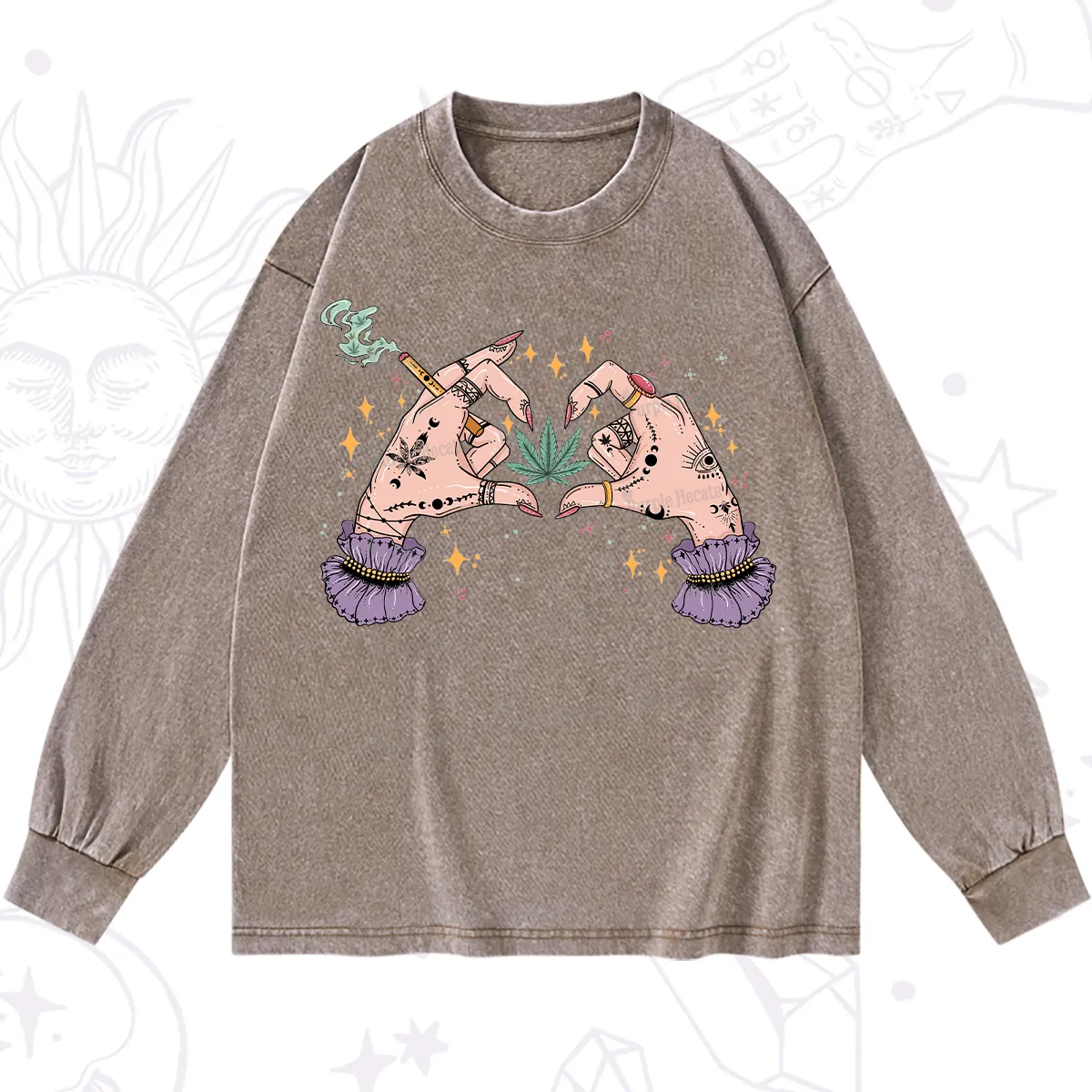 Purplehecate You're Never Alone If You Have Weed Washed Long Sleeve Shirt