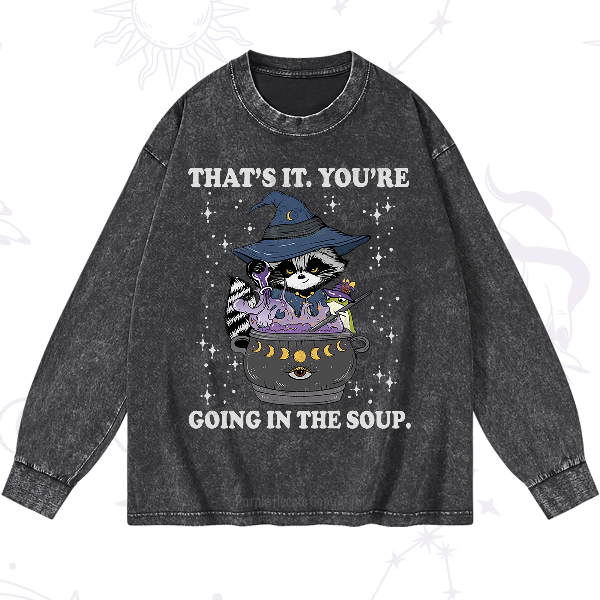 Purplehecate That's It You're Going In The Soup Washed Long Sleeve Shirt