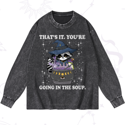 Purplehecate That's It You're Going In The Soup Washed Long Sleeve Shirt