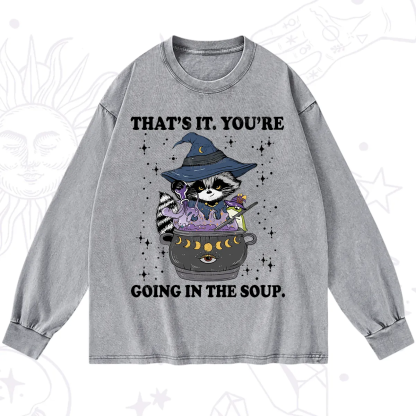 Purplehecate That's It You're Going In The Soup Washed Long Sleeve Shirt