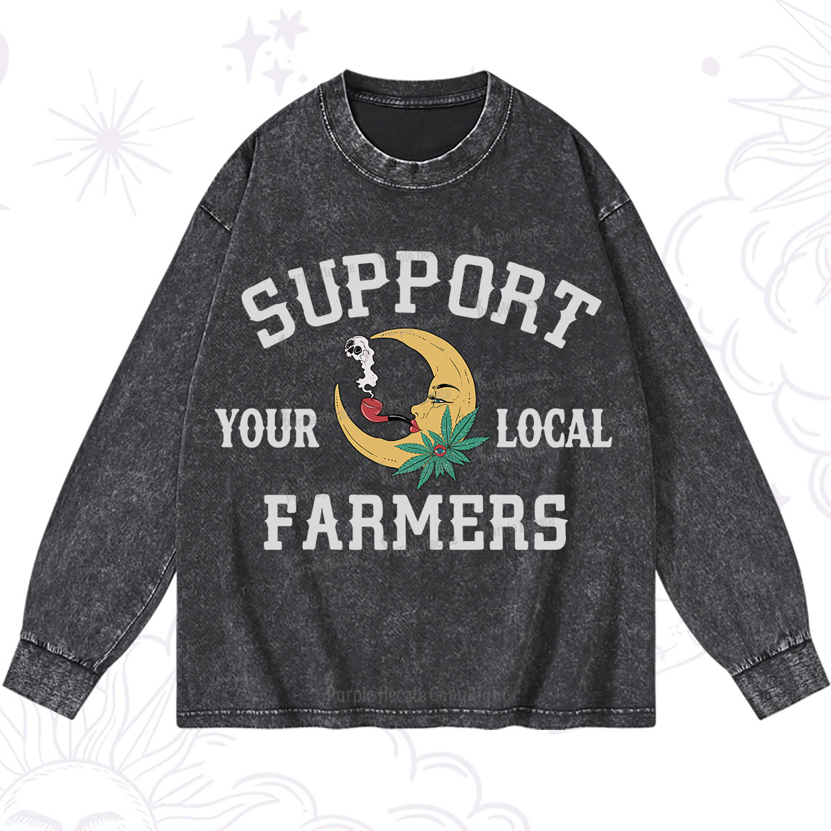 Purplehecate Support Your Local Farmer Washed Long Sleeve Shirt