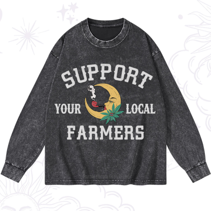 Purplehecate Support Your Local Farmer Washed Long Sleeve Shirt