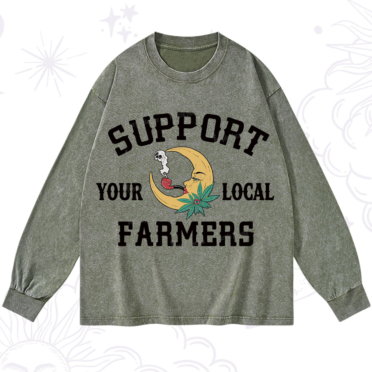 Purplehecate Support Your Local Farmer Washed Long Sleeve Shirt