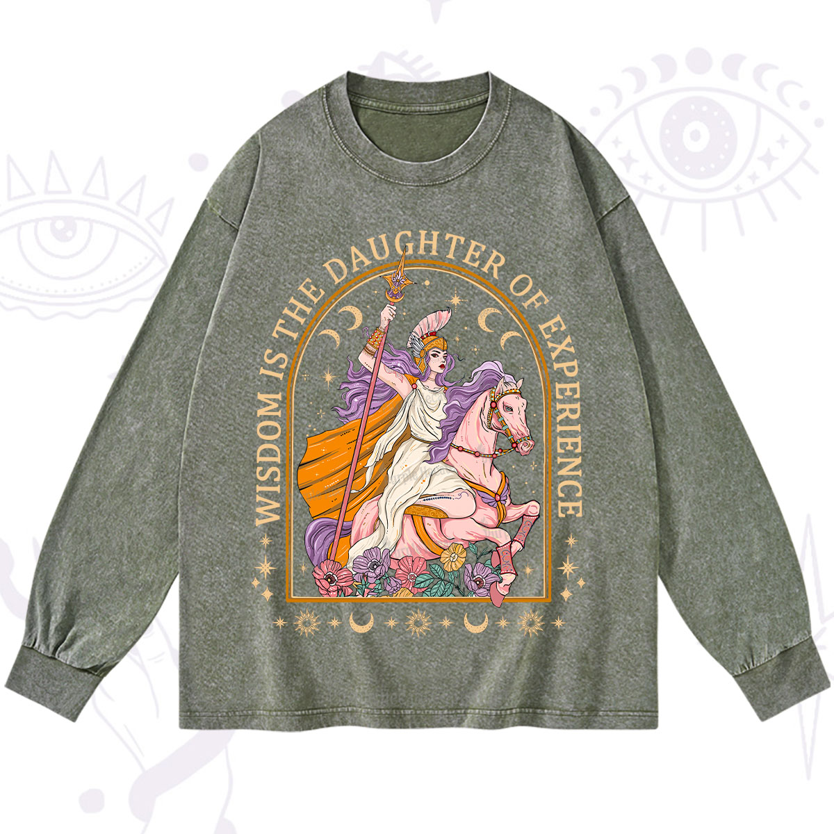 Purplehecate Wisdom Is The Daughter Of Experience Washed Long Sleeve Shirt