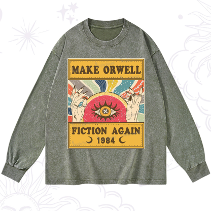 Purplehecate Make 1984 Fiction Again Washed Long Sleeve Shirt