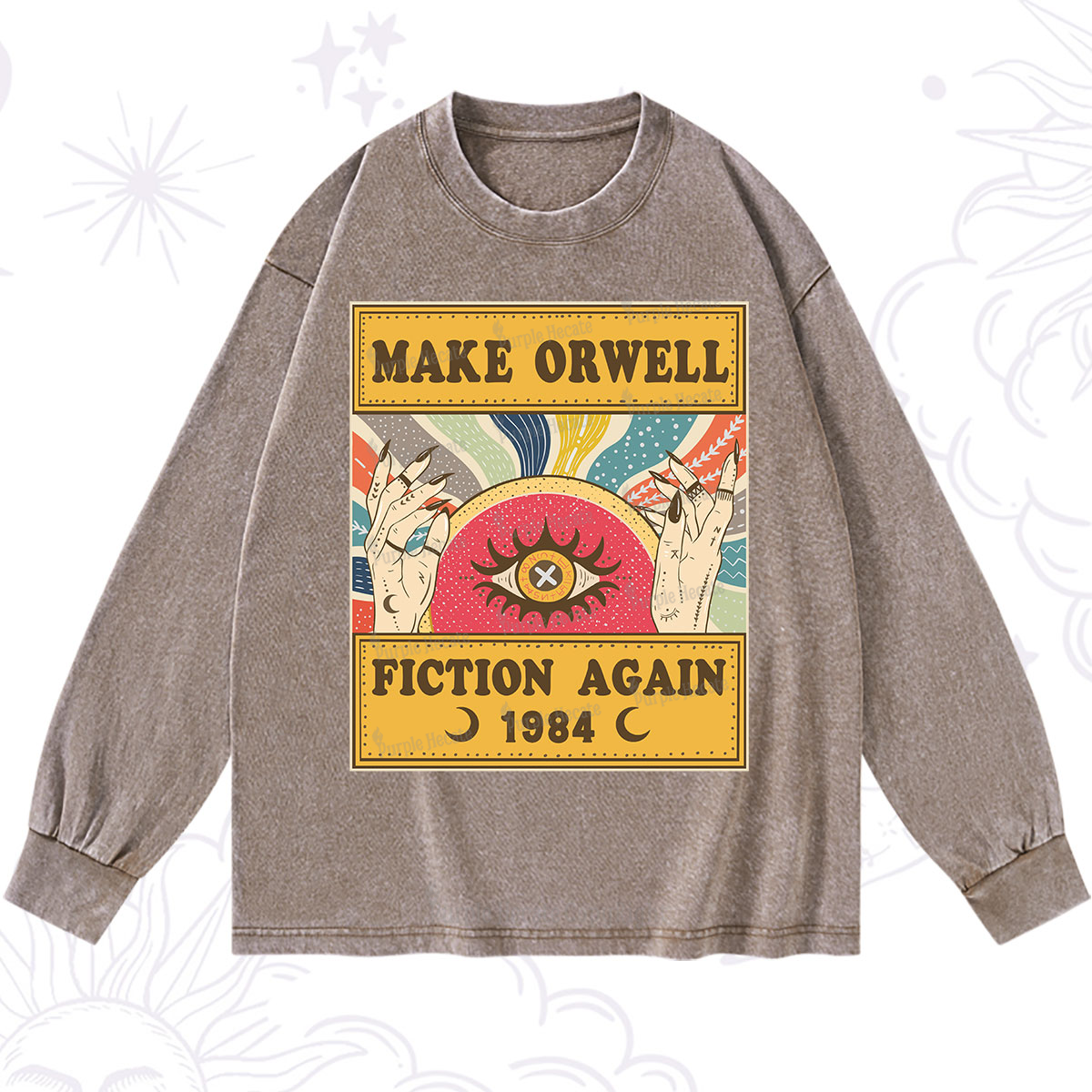 Purplehecate Make 1984 Fiction Again Washed Long Sleeve Shirt