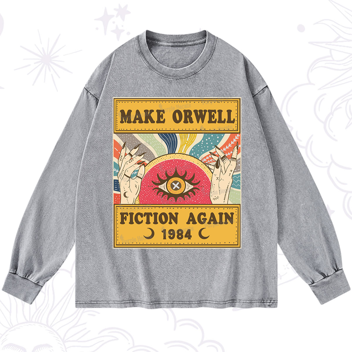 Purplehecate Make 1984 Fiction Again Washed Long Sleeve Shirt