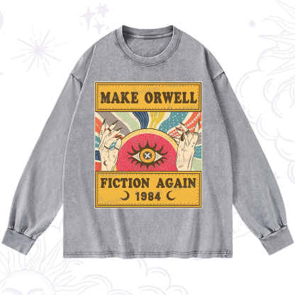 Purplehecate Make 1984 Fiction Again Washed Long Sleeve Shirt
