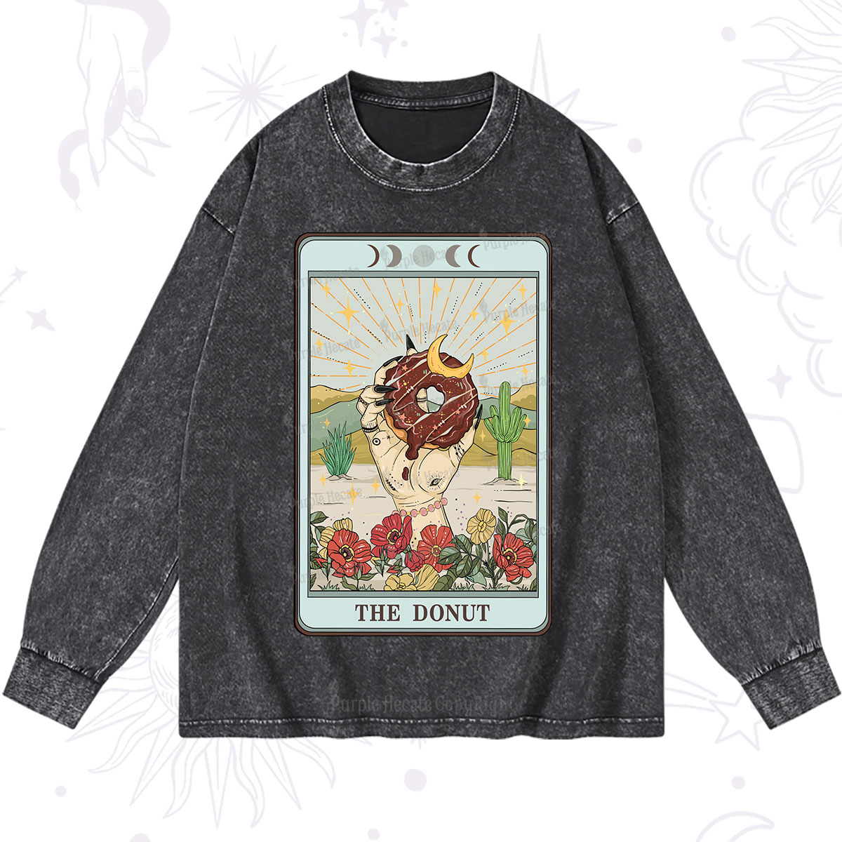 Purplehecate The Donut Tarot Washed Long Sleeve Shirt