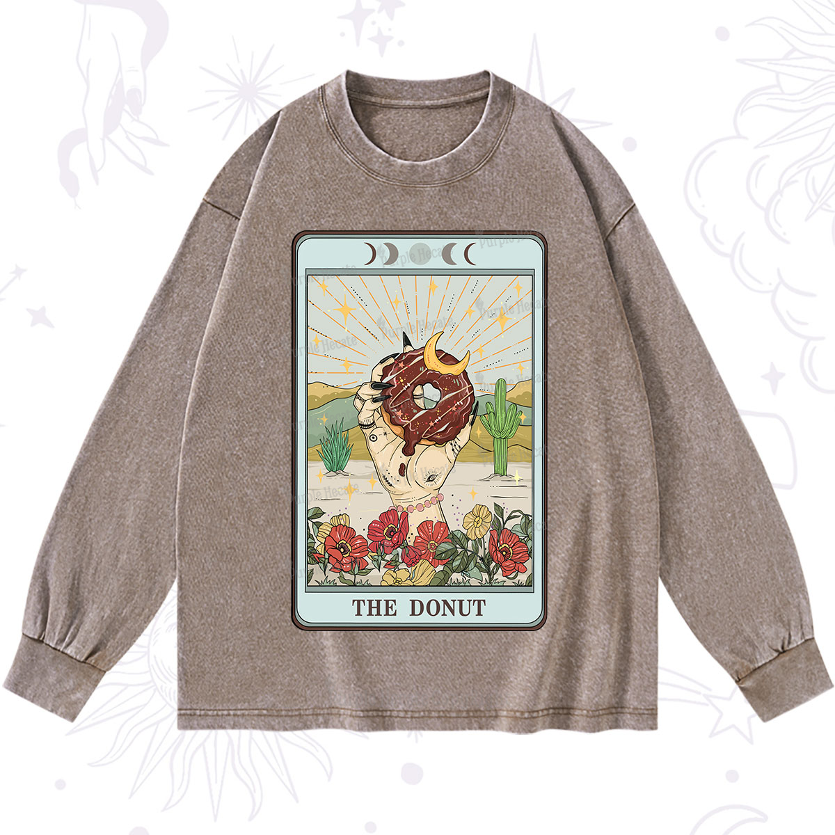 Purplehecate The Donut Tarot Washed Long Sleeve Shirt