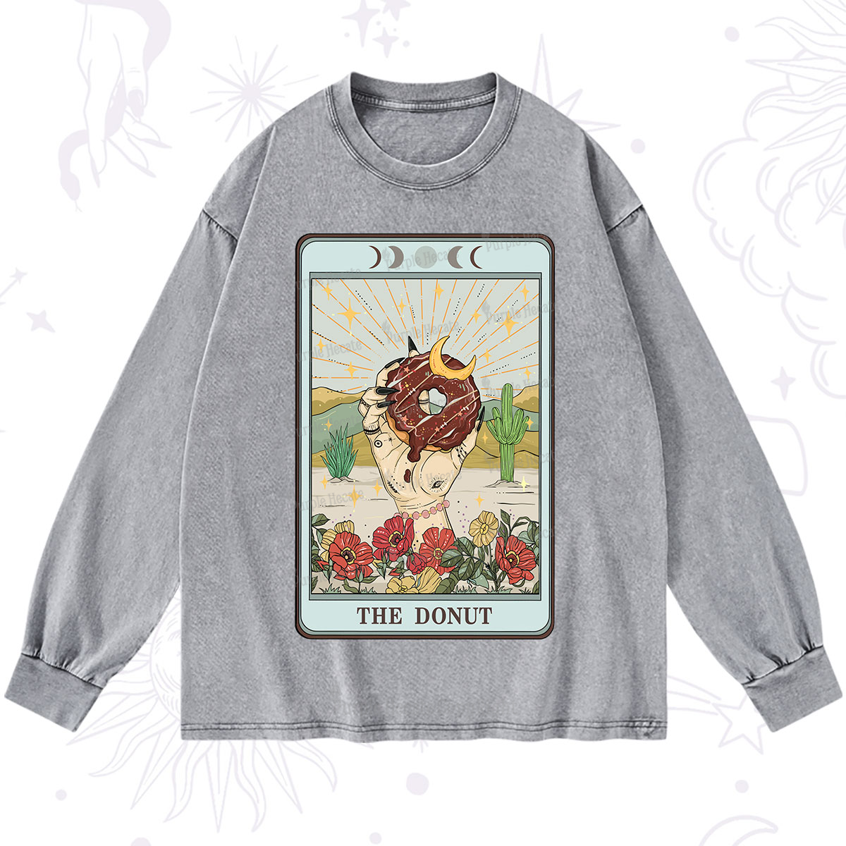 Purplehecate The Donut Tarot Washed Long Sleeve Shirt