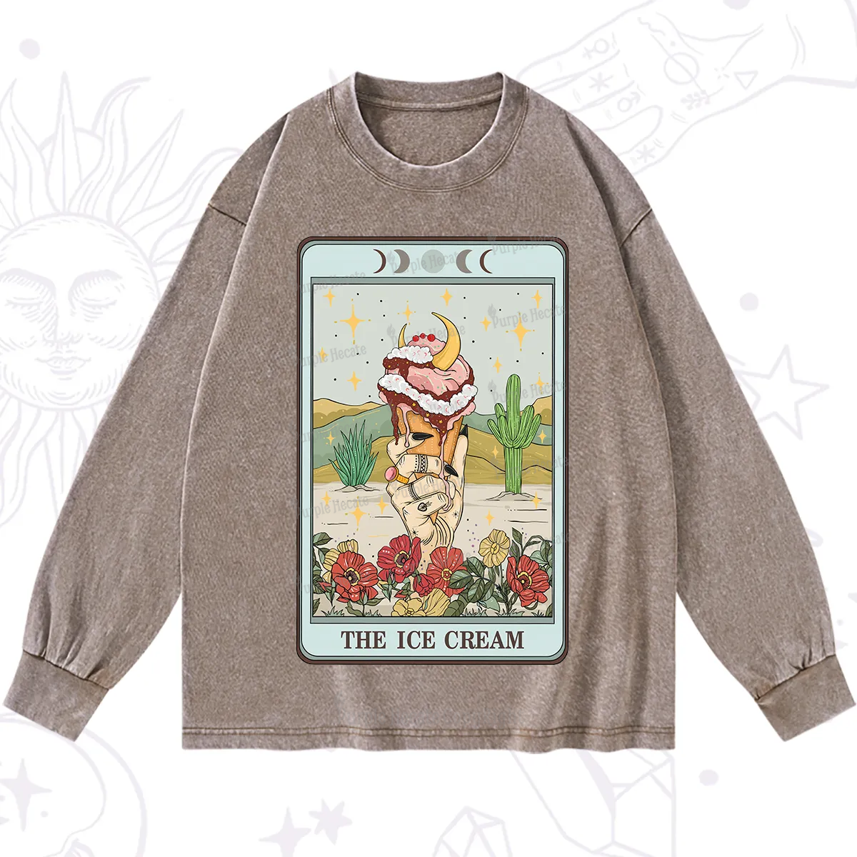 Purplehecate The Ice Cream Tarot Washed Long Sleeve Shirt