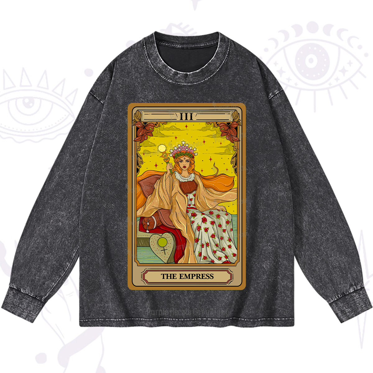 Purplehecate The Empress Tarot Washed Long Sleeve Shirt
