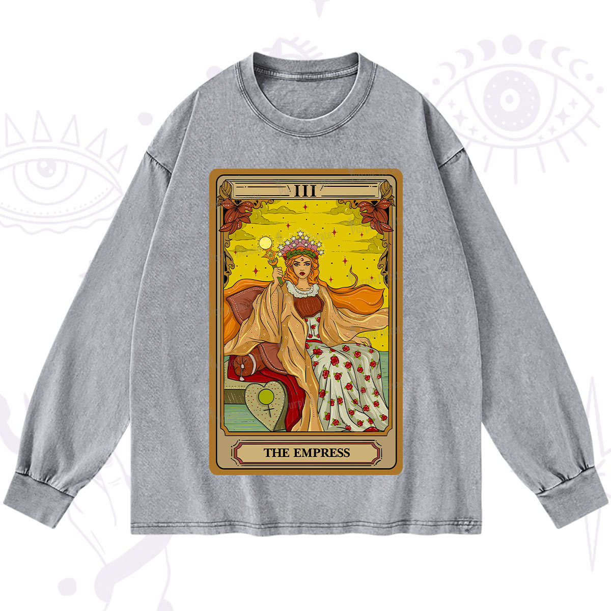 Purplehecate The Empress Tarot Washed Long Sleeve Shirt