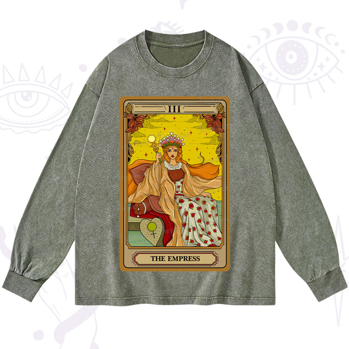 Purplehecate The Empress Tarot Washed Long Sleeve Shirt