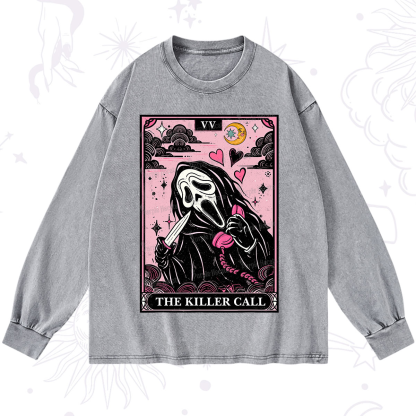 Purplehecate The Killer Call Tarot Washed Long Sleeve Shirt