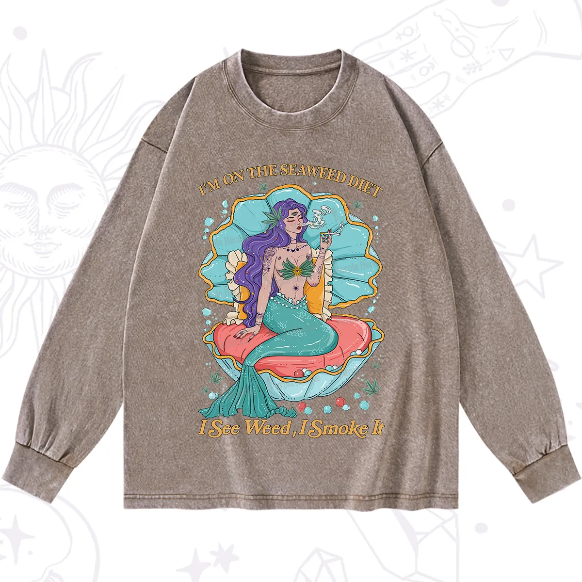 Purplehecate I See Weed I Smoke It Washed Long Sleeve Shirt