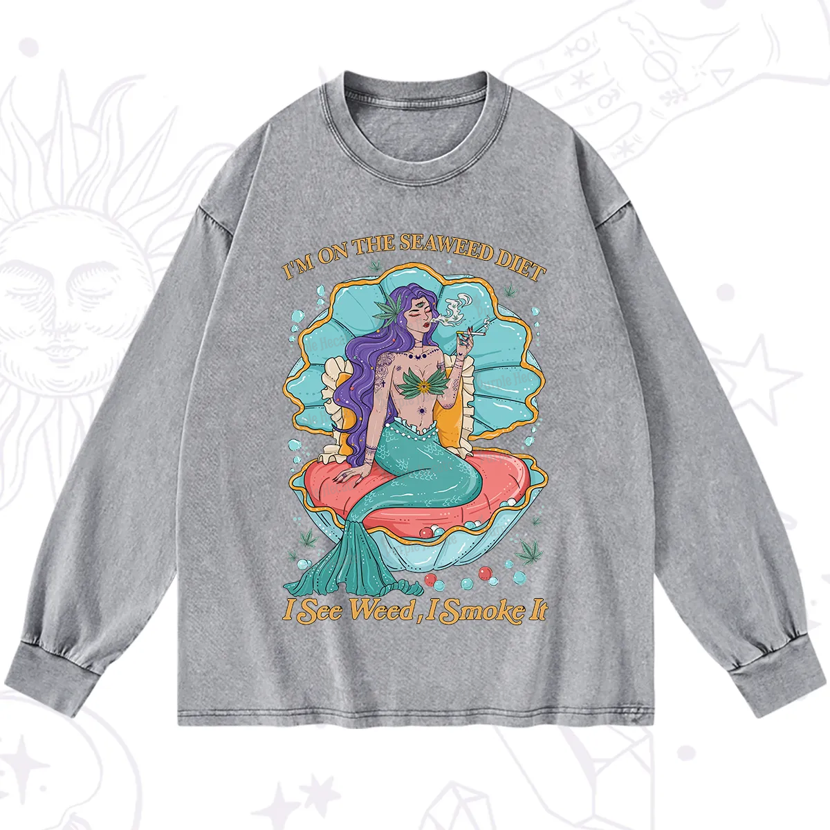 Purplehecate I See Weed I Smoke It Washed Long Sleeve Shirt