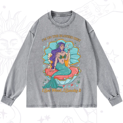 Purplehecate I See Weed I Smoke It Washed Long Sleeve Shirt