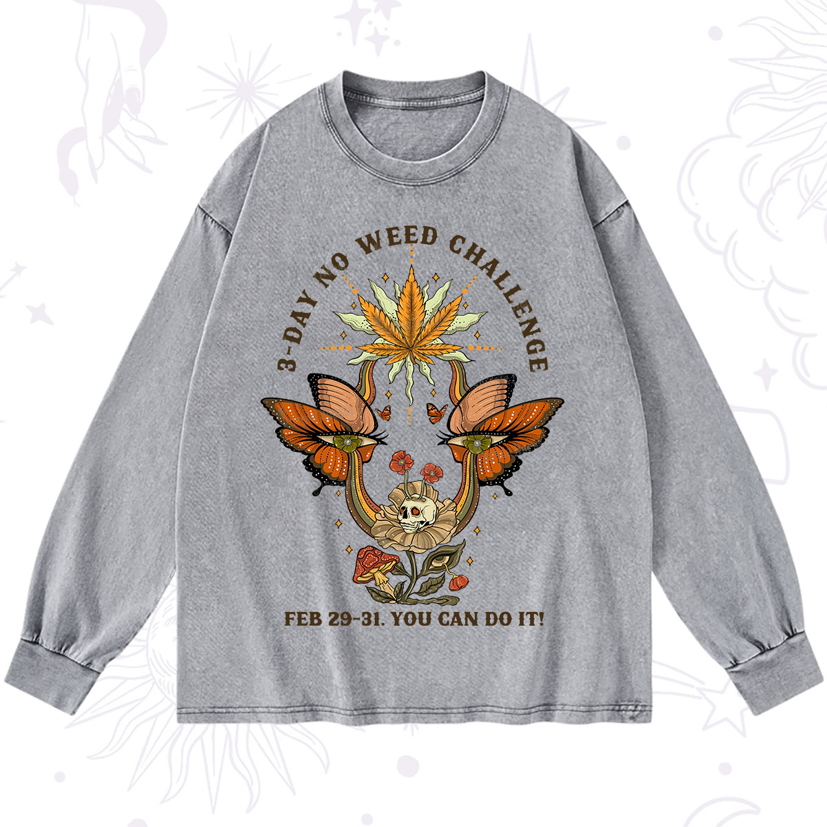 Purplehecate 3 Day No Weed Challenge Washed Long Sleeve Shirt