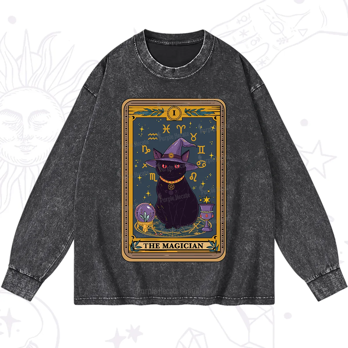 Purplehecate The Magician Tarot Washed Long Sleeve Shirt