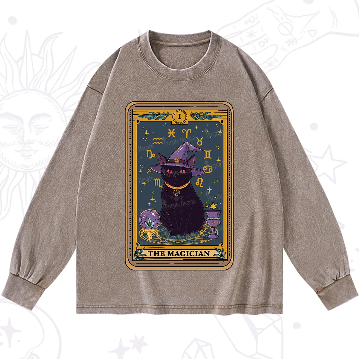 Purplehecate The Magician Tarot Washed Long Sleeve Shirt