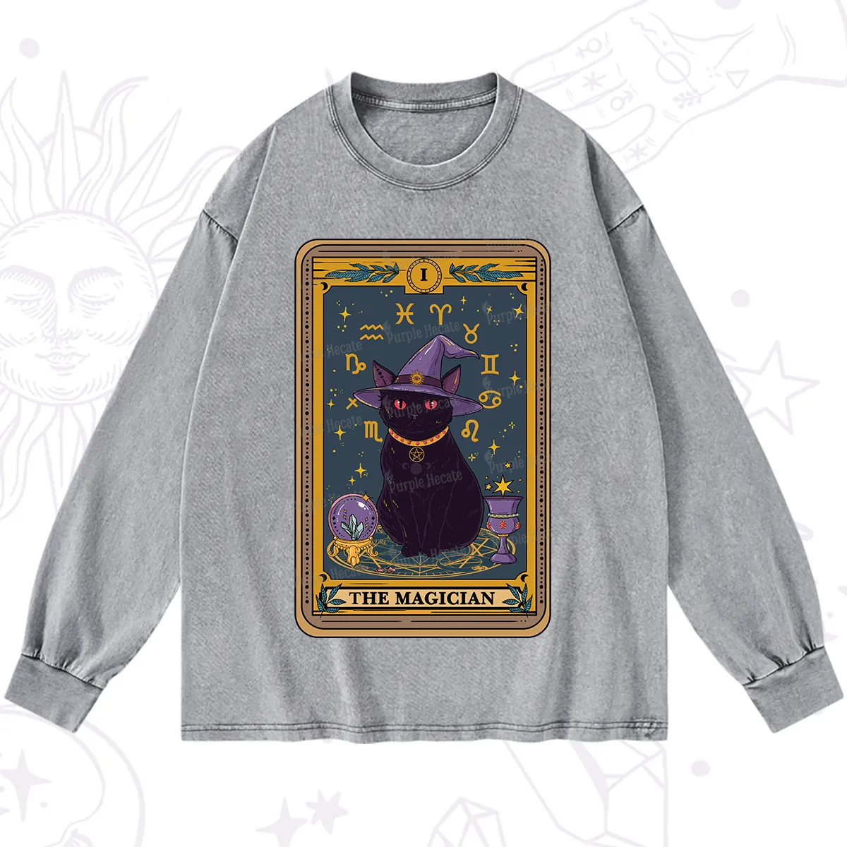 Purplehecate The Magician Tarot Washed Long Sleeve Shirt