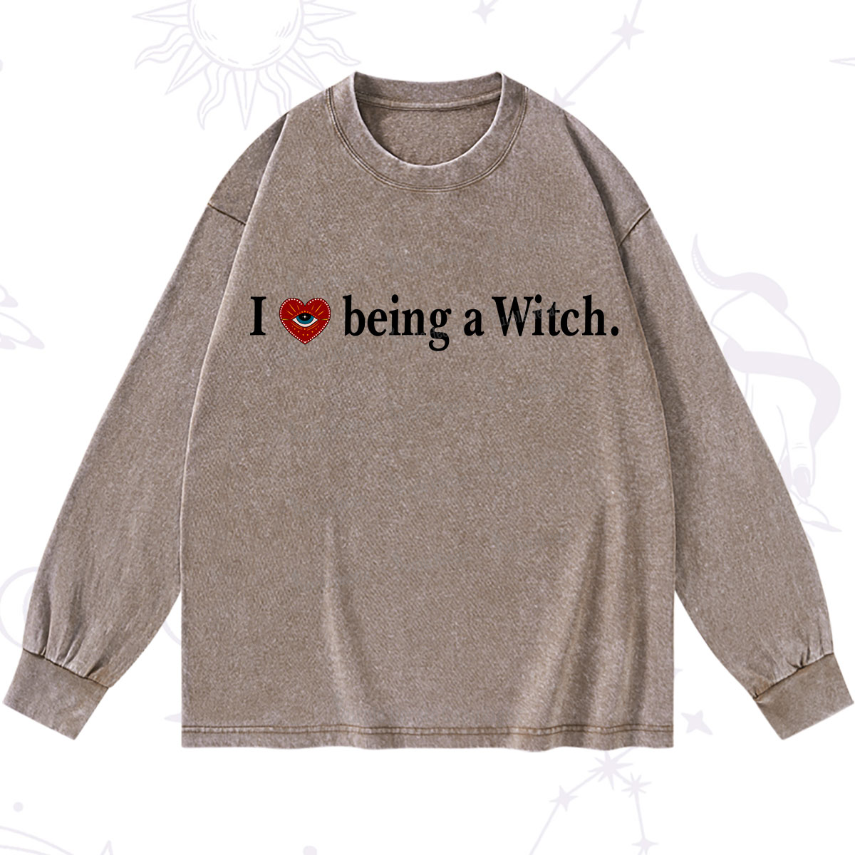 Purplehecate I Being A Witch Washed Long Sleeve Shirt