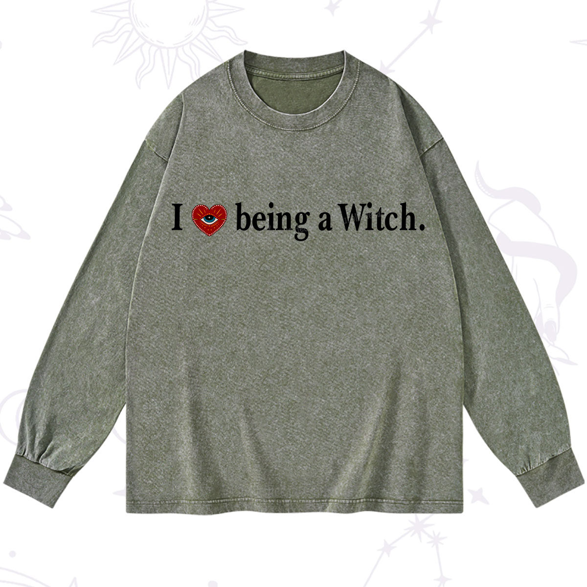 Purplehecate I Being A Witch Washed Long Sleeve Shirt