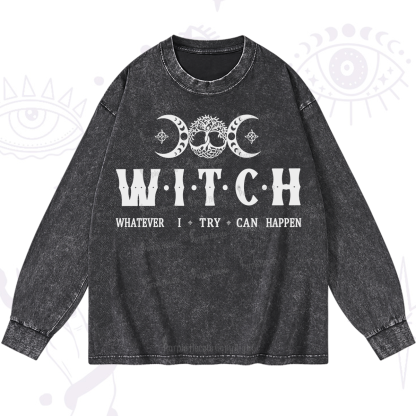 Purplehecate What I Try Can Happen Washed Long Sleeve Shirt