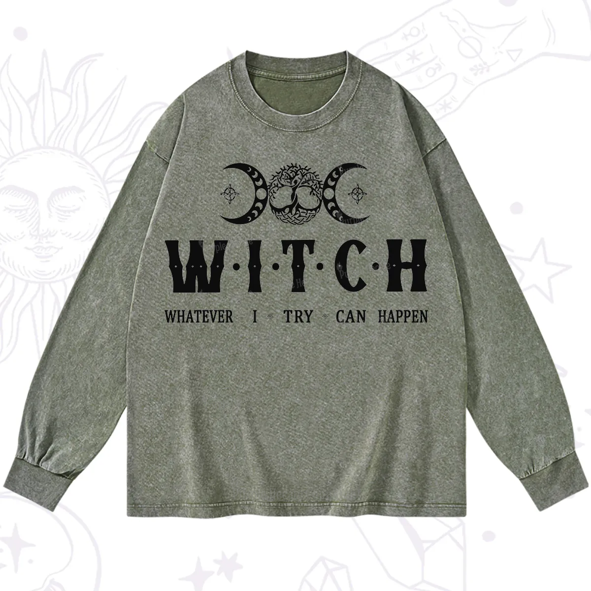 Purplehecate What I Try Can Happen Washed Long Sleeve Shirt