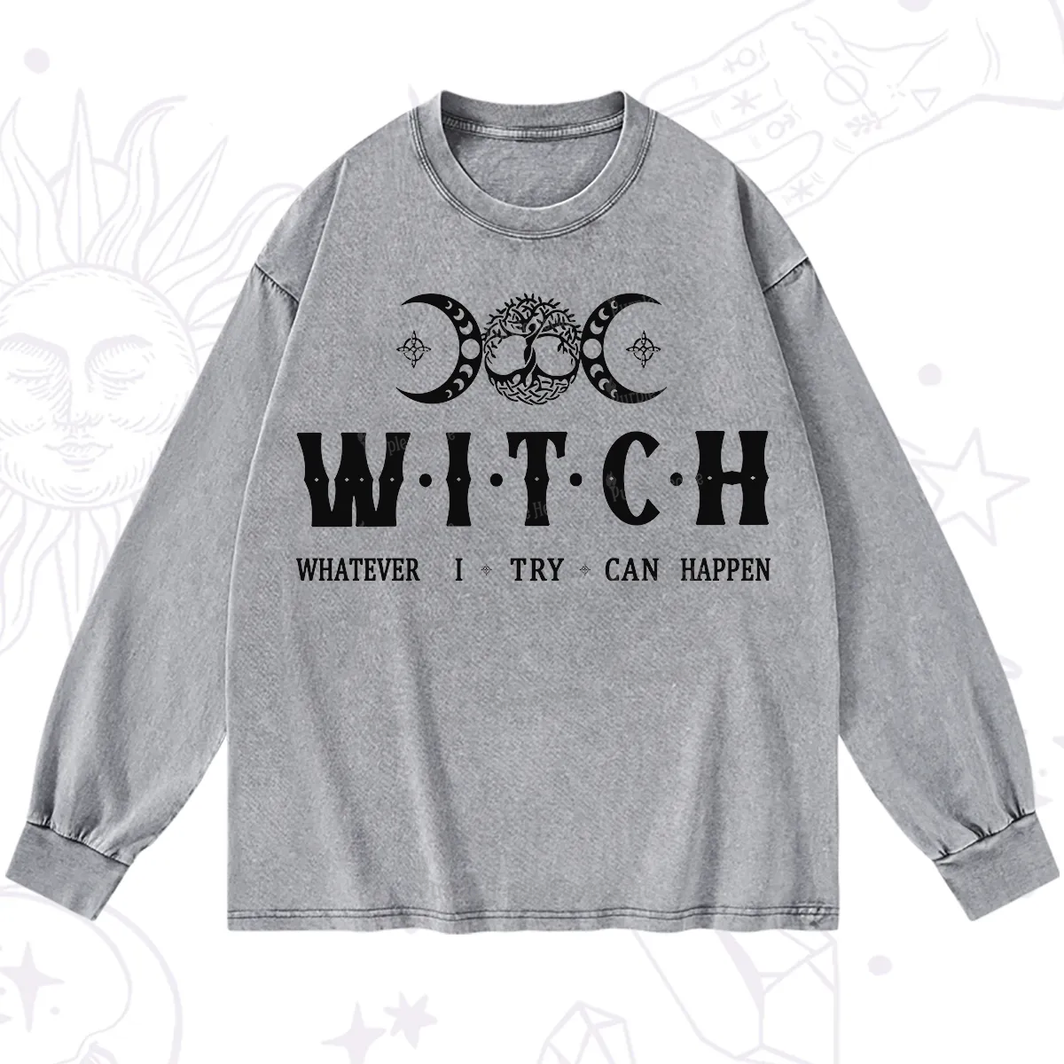 Purplehecate What I Try Can Happen Washed Long Sleeve Shirt