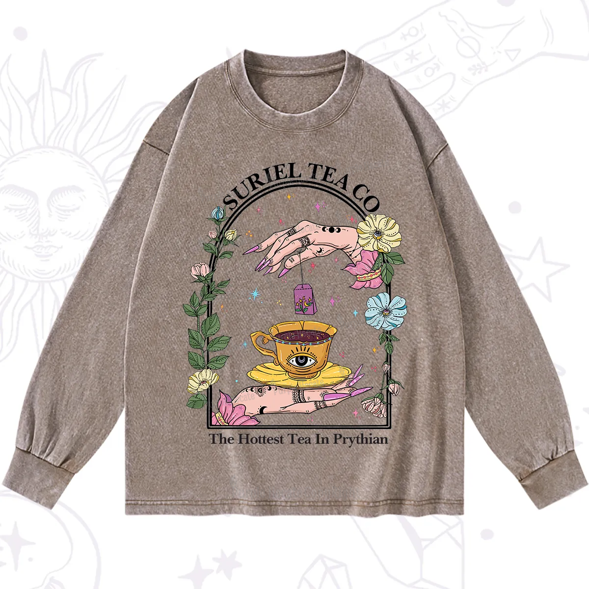 Purplehecate The Hottest Tea in Prythian Washed Long Sleeve Shirt