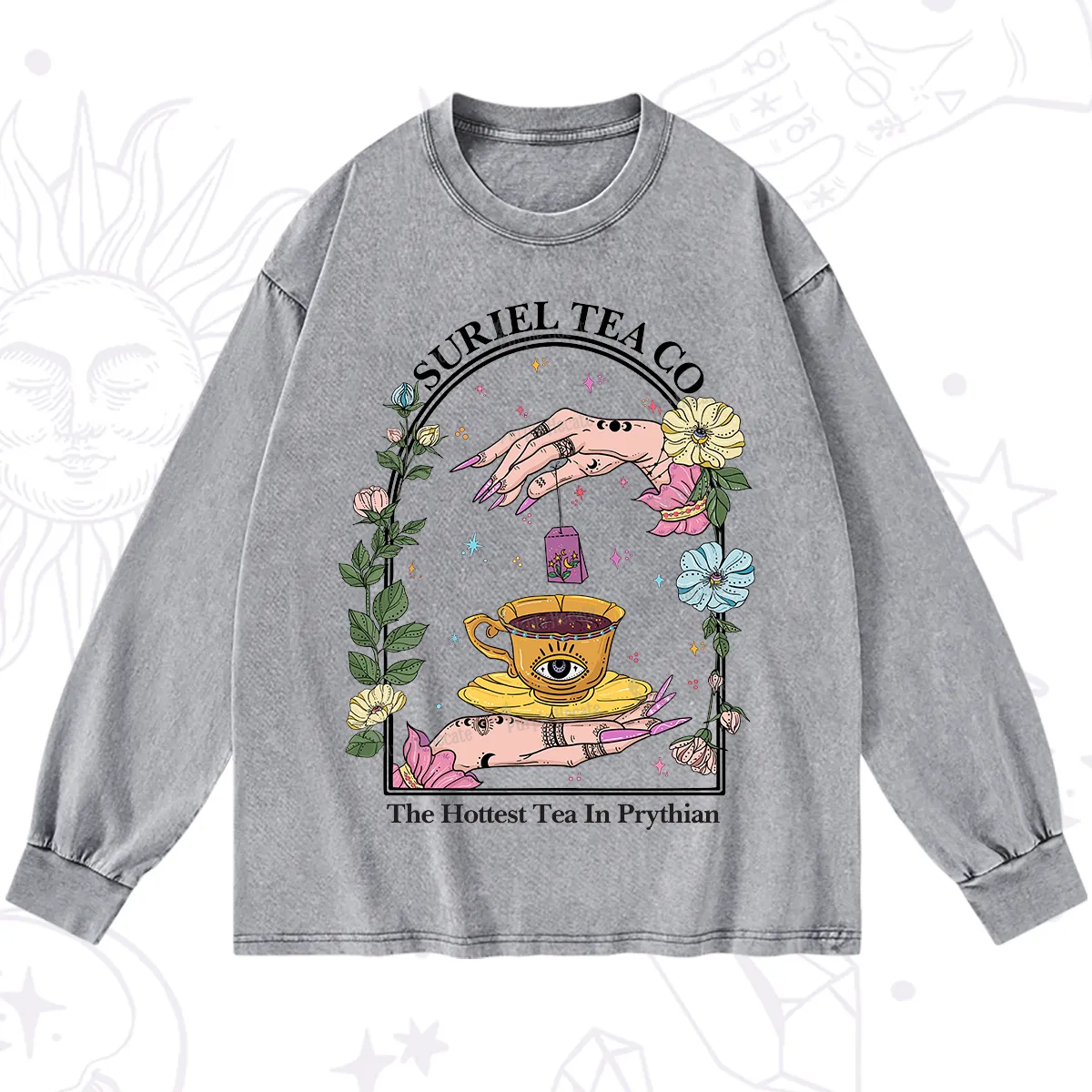 Purplehecate The Hottest Tea in Prythian Washed Long Sleeve Shirt