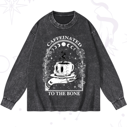 Purplehecate Caffeinated To The Bone Washed Long Sleeve Shirt