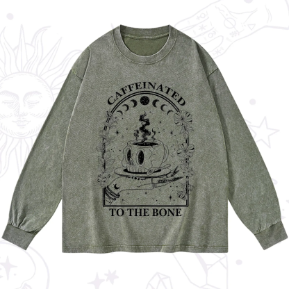 Purplehecate Caffeinated To The Bone Washed Long Sleeve Shirt