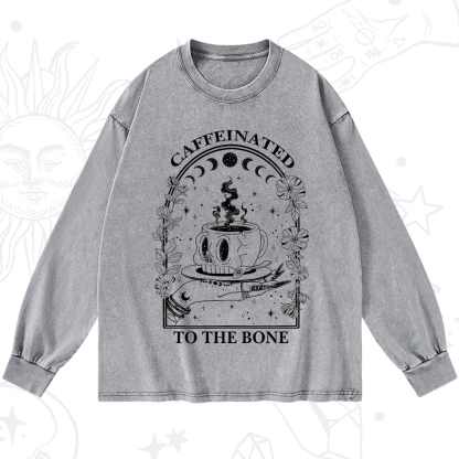 Purplehecate Caffeinated To The Bone Washed Long Sleeve Shirt