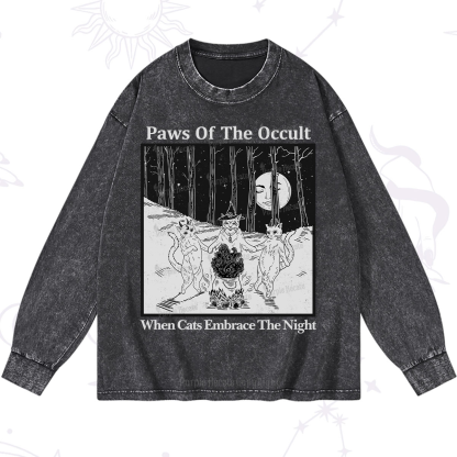 Purplehecate Witchy Cats Washed Long Sleeve Shirt