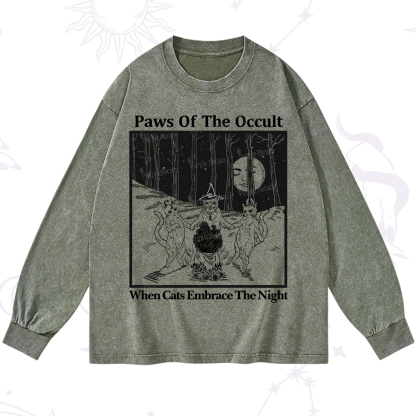 Purplehecate Witchy Cats Washed Long Sleeve Shirt