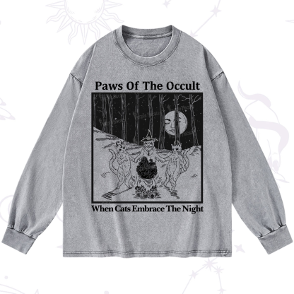 Purplehecate Witchy Cats Washed Long Sleeve Shirt