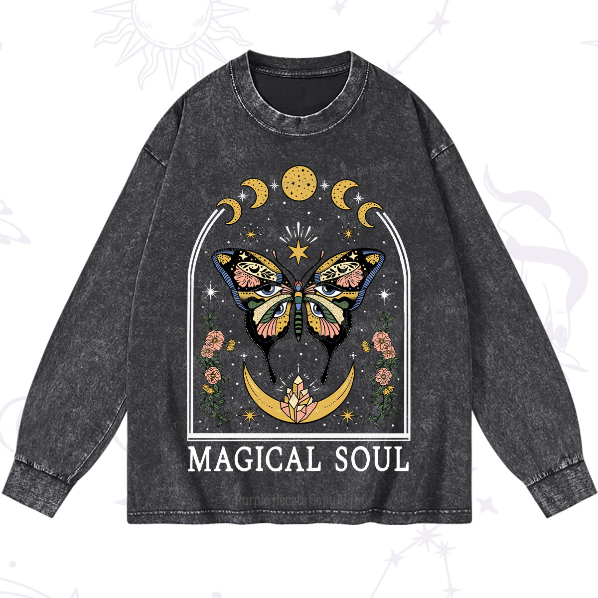Purplehecate Magical Soul Washed Long Sleeve Shirt