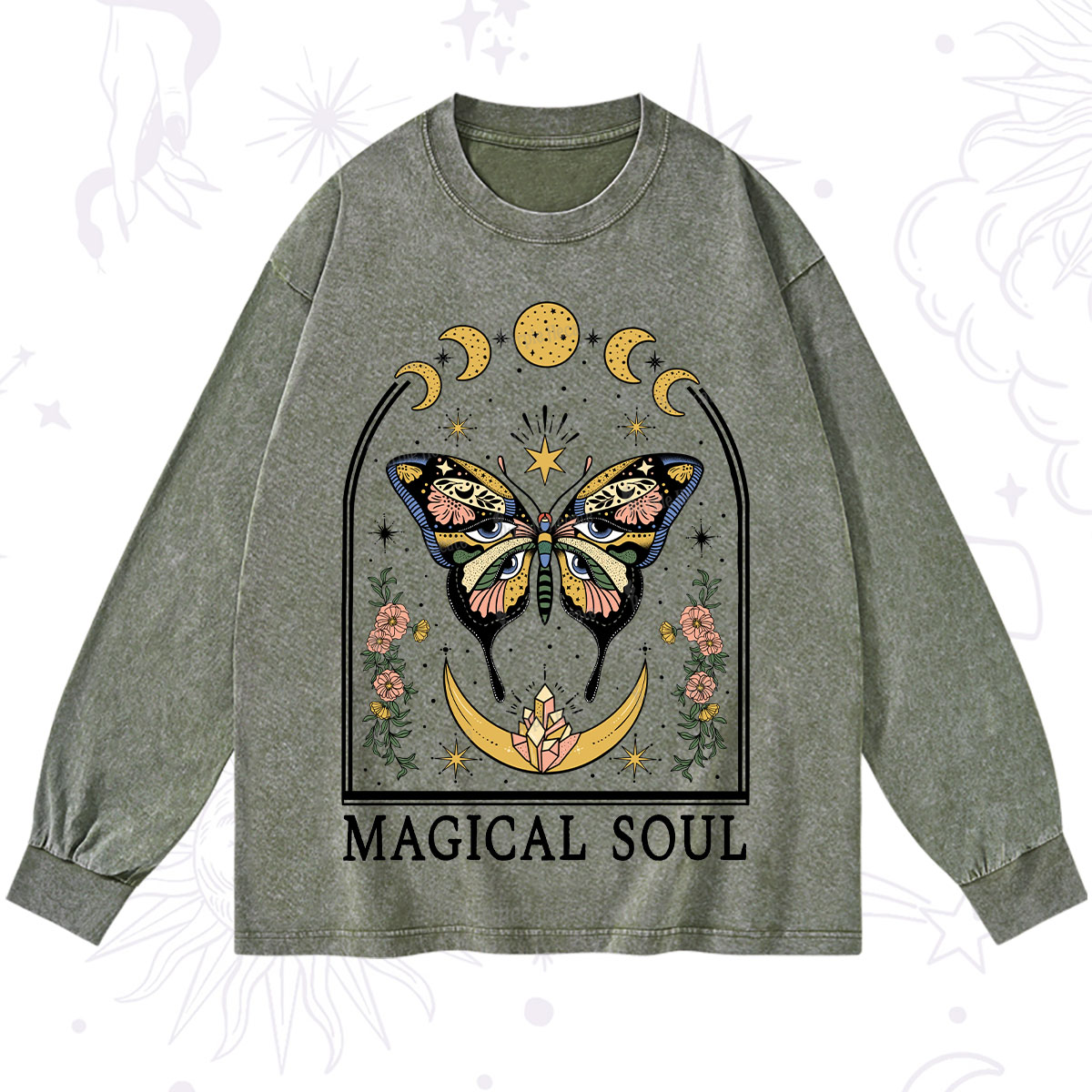 Purplehecate Magical Soul Washed Long Sleeve Shirt