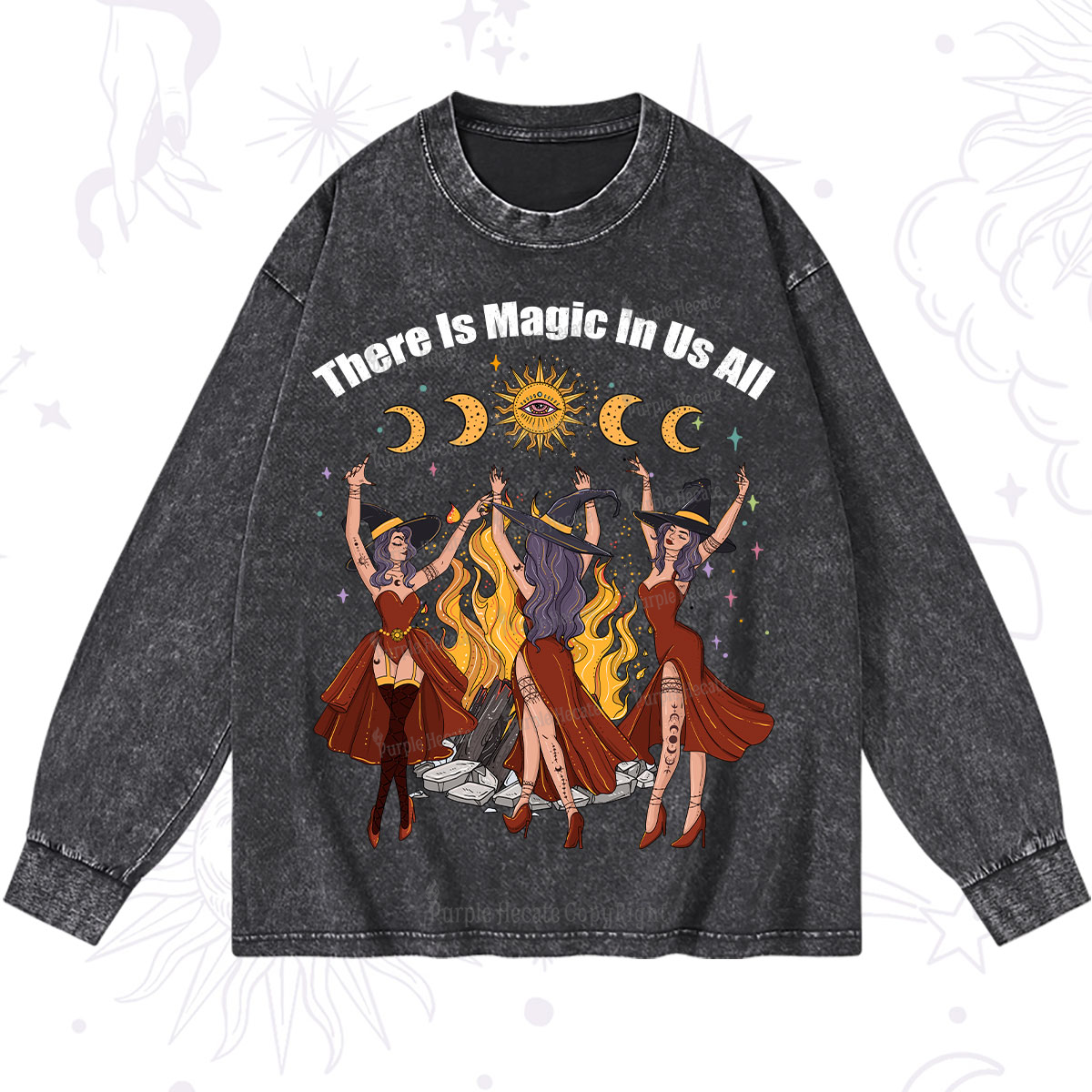 Purplehecate There Is Magic In Us All Washed Long Sleeve Shirt